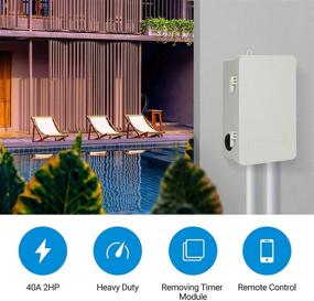 img 3 attached to 🌧 DEWENWILS Outdoor Smart Timer Box – Heavy Duty, 2HP 40A 120-277 VAC – Ideal for Outdoor and Indoor Water Heater, Pool Pump, SPA, Motor – Works with TUYA Smart Life APP, Alexa, Google Assistant – ETL Listed