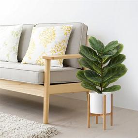 img 3 attached to 🌿 22-Inch Artificial Fiddle Leaf Fig Tree - Lifelike Greenery Floor Plant in Pot - Faux Ficus Lyrata - Tall Artificial Plant for Indoor and Outdoor Decoration in House, Home, and Office