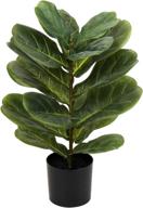 🌿 22-inch artificial fiddle leaf fig tree - lifelike greenery floor plant in pot - faux ficus lyrata - tall artificial plant for indoor and outdoor decoration in house, home, and office логотип