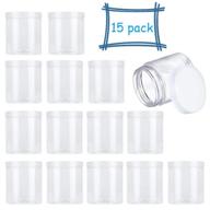 🍯 versatile 15-pack clear plastic jars for dry food, dried fruit, seasoning, and honey storage - 6oz wide-mouth containers for easy refill and convenience logo