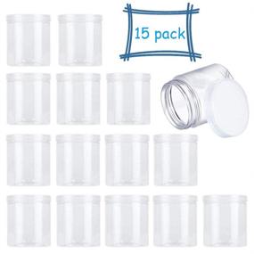 img 4 attached to 🍯 Versatile 15-Pack Clear Plastic Jars for Dry Food, Dried Fruit, Seasoning, and Honey Storage - 6oz Wide-Mouth Containers for Easy Refill and Convenience