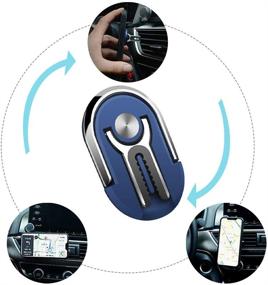 img 2 attached to 📱 Blue Phone Ring Holder: Multipurpose 360° Rotation Stand for Car and Home