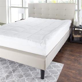 img 1 attached to 🛏️ Bluestone Reversible Down Alternative Topper-Queen, White, with Cozy Sherpa for Ultimate Comfort