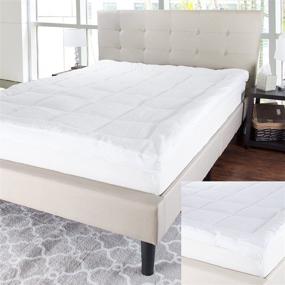 img 2 attached to 🛏️ Bluestone Reversible Down Alternative Topper-Queen, White, with Cozy Sherpa for Ultimate Comfort