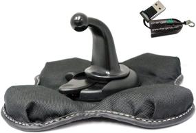 img 1 attached to 📍 ChargerCity NonSkid Beanbag Friction Mount for Garmin GPS Models - Secure and Stable Holder for Drive, DriveSmart, DriveAssist, Drive Luxe, Nuvi, and More!