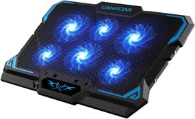 img 4 attached to 🖥️ Laptop Cooling Pad with 6 Quiet LED Fans for 15.6-17 Inch Laptops - Portable USB Powered Gaming Cooling Pad Stand with Ultra Slim Design and Adjustable Fan Speed Control