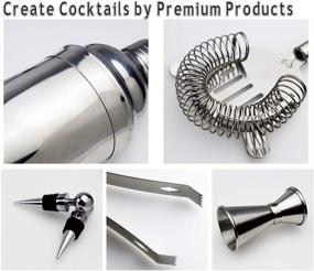 img 2 attached to 🍹 Cocktail Shaker Mixology Bartender Kit, 25oz Stainless Steel Bar Set With Bar Accessories for Martini Drink Shaker, Muddler, Jigger - Perfect Cocktail Set for Bartender Gifts & Home Bars