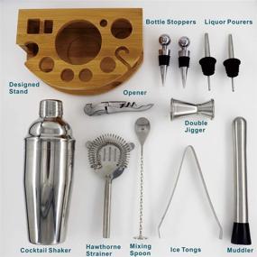 img 3 attached to 🍹 Cocktail Shaker Mixology Bartender Kit, 25oz Stainless Steel Bar Set With Bar Accessories for Martini Drink Shaker, Muddler, Jigger - Perfect Cocktail Set for Bartender Gifts & Home Bars