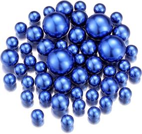 img 4 attached to 💎 30mm, 20mm, and 14mm Royal Blue Floating Pearls Beads for Vases - No Hole Highlight Pearl Bead Vase Fillers. Ideal for DIY Weddings, Baby Showers, Mother's Day, Valentine's Day Centerpieces