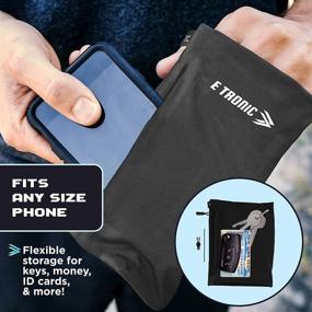 img 2 attached to 📱 E Tronic Edge Phone Holder for Running - Reflective Logo - iPhone and Android Armband - Ideal for Outdoor Activities – Black, Medium