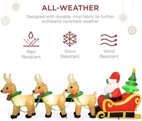 img 1 attached to 🦌 9ft Lighted Inflatable Santa Claus Sleigh & Reindeer Christmas Decoration - Perfect for Yard, Garden, Driveway, or Large Room. Comes with Heavy-Duty Stakes and Electric Fan Blower.