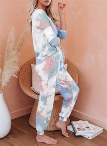 img 1 attached to 🌈 Asvivid Women's Tie Dye Long Sleeve Tops and Pants Pajama Set, Joggers PJ Sets for Nightwear and Loungewear