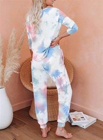 img 2 attached to 🌈 Asvivid Women's Tie Dye Long Sleeve Tops and Pants Pajama Set, Joggers PJ Sets for Nightwear and Loungewear