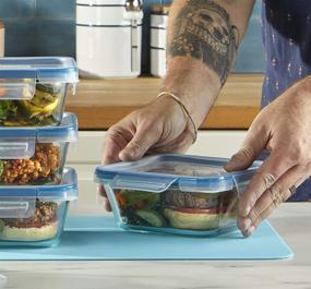 img 2 attached to 🍱 Snapware Total Solution Glass Food Storage Set (4-Piece, BPA-Free Plastic Lid, Meal Prep, Leakproof)