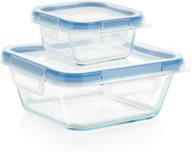 🍱 snapware total solution glass food storage set (4-piece, bpa-free plastic lid, meal prep, leakproof) логотип