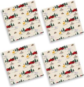 img 3 attached to 🎄 Enhance Your Christmas Decor with Cackleberry Home Holiday Cotton Napkins