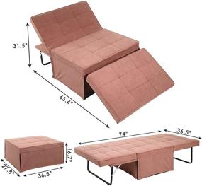 img 1 attached to Sleeper Multi Function Convertible Adjustable Backrest Furniture and Living Room Furniture