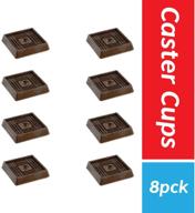 🪑 brown rubber furniture caster cups for carpet and finished surfaces - 2" square anti-slip wheel grippers, floor protectors (8 pack) logo