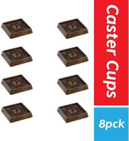 img 4 attached to 🪑 Brown Rubber Furniture Caster Cups for Carpet and Finished Surfaces - 2" Square Anti-Slip Wheel Grippers, Floor Protectors (8 Pack)