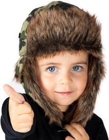 img 1 attached to Funky Junque Toddler Trapper Hat - Stylish Boys' Hat & Cap Accessory