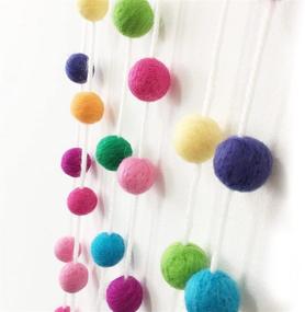 img 3 attached to 🎉 Misscrafts Felt Ball Garland - 9.8 Feet, 100% Wool Roving Pom Pom Garland with 35 Colorful 20mm Balls - Ideal for Baby Shower, Grand Opening, Festivals, and Room Decorations