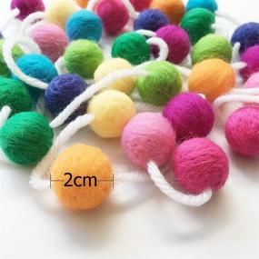 img 1 attached to 🎉 Misscrafts Felt Ball Garland - 9.8 Feet, 100% Wool Roving Pom Pom Garland with 35 Colorful 20mm Balls - Ideal for Baby Shower, Grand Opening, Festivals, and Room Decorations