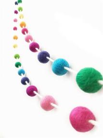 img 4 attached to 🎉 Misscrafts Felt Ball Garland - 9.8 Feet, 100% Wool Roving Pom Pom Garland with 35 Colorful 20mm Balls - Ideal for Baby Shower, Grand Opening, Festivals, and Room Decorations
