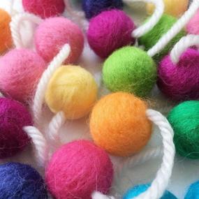 img 2 attached to 🎉 Misscrafts Felt Ball Garland - 9.8 Feet, 100% Wool Roving Pom Pom Garland with 35 Colorful 20mm Balls - Ideal for Baby Shower, Grand Opening, Festivals, and Room Decorations
