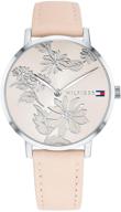 ⌚ tommy hilfiger women's pink leather watch-1781919 logo