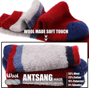 img 2 attached to 🧦 6 Pairs of ANTSANG Kids Wool Hiking Socks - Warm Thermal Crew Boot Socks for Toddlers Boys Girls - Heavy Cozy Gift Socks