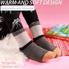 img 1 attached to 🧦 6 Pairs of ANTSANG Kids Wool Hiking Socks - Warm Thermal Crew Boot Socks for Toddlers Boys Girls - Heavy Cozy Gift Socks