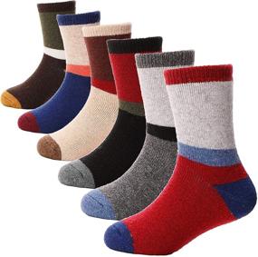 img 4 attached to 🧦 6 Pairs of ANTSANG Kids Wool Hiking Socks - Warm Thermal Crew Boot Socks for Toddlers Boys Girls - Heavy Cozy Gift Socks
