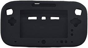 img 2 attached to 🎮 Black Silicone Case Cover Skin Protector for Nintendo Wii U Gamepad with Enhanced Anti-slip Feature
