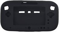 🎮 black silicone case cover skin protector for nintendo wii u gamepad with enhanced anti-slip feature logo