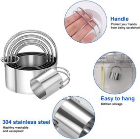 img 3 attached to 🍪 Tmflexe 5-Piece Biscuit Cutter Set - Round Cookies Cutter with Handle, Stainless Steel Professional Baking Tools, Round Shape Molds for Festival Holiday, St. Patrick's Day, Easter Party, Baking Dough Tools