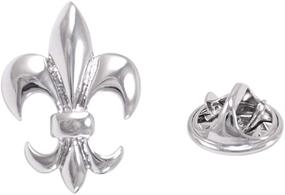 img 3 attached to Заготовка для запонок Fleur De Lis с булавкой на лацкан: вечная элегантность для мужского гардероба