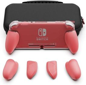 img 4 attached to Skull & Co. GripCase Lite Bundle: Premium Comfort Case with Interchangeable Grips [for All Hand Sizes] - Nintendo Switch Lite- Coral