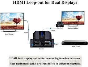 img 1 attached to HDMI удлинитель с локальным дисплеем Loop-Out, передача 1080P до 196 футов/60 м через одну кабельную пару Cat6/6a/7/8 | Передатчик и приемник с ИК-пультом ДУ | LKV372pro