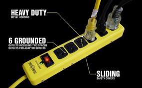 img 2 attached to Yellow Jacket 5138N Metal Surge 💡 Protector Strip - 6 Outlets, 15 Ft Cord