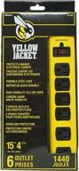 yellow jacket 5138n metal surge 💡 protector strip - 6 outlets, 15 ft cord logo