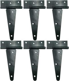 img 4 attached to 🚪 HLMOptimo Heavy Duty T Hinge Tee Hinge T Strap Hinge Shed Gate Barn Fence Door Wrought Rustproof - All Size Black (6 pcs, 6 inch)