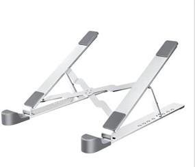 img 1 attached to 📱 Portable Aluminum Laptop Stand: Ergonomic Riser for Desk, Foldable Computer Stand