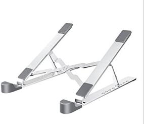 img 2 attached to 📱 Portable Aluminum Laptop Stand: Ergonomic Riser for Desk, Foldable Computer Stand