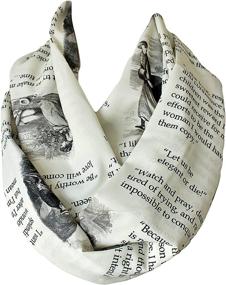 img 3 attached to 📚 Louisa May Alcott Little Women Book Infinity Scarf Circle Loop Scarf by Etwoa - Cream, Large