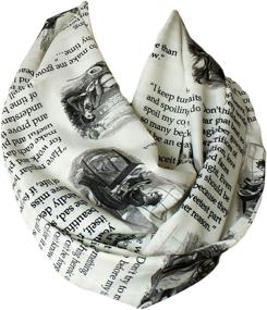 img 2 attached to 📚 Louisa May Alcott Little Women Book Infinity Scarf Circle Loop Scarf by Etwoa - Cream, Large