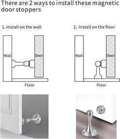 img 1 attached to 🚪 304 Stainless Steel Magnetic Door Stopper - Heavy Duty Magnetic Doorstop with Wall/Floor Mount - Keep Door Open - Magnetic Door Stop Catch - (2 Pack)