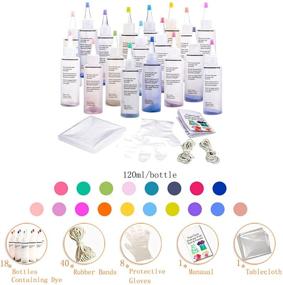 img 1 attached to 🎨 Vibrant & Fun: KISSBELLY Tie Dye Kits - 18 Colors DIY Arts Shirt Fabric Dye Kit for Kids & Adults – Non-Toxic Craft Set for Clothes, Graffiti & Textile Decoration – Jacquard Pigment 120ML