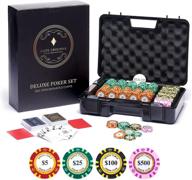 🎰 premium 300 poker chips set - shock resistant case, 2 tones monte carlo poker chips (14g clay poker chips with denominations, casino chips), 100% pvc cards, cut cards, blackjack set logo