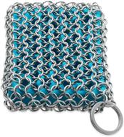 🍳 enhanced tapgranz chainmail scrubber pad cast iron cleaner - skillet, cast iron pan cleaner featuring silicone pad for efficient cookware cleaning logo