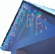 🎄 noma led christmas icicle string lights: 70 mini multi-color bulbs for indoor & outdoor decor, 6.5 ft. white wire strand logo